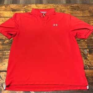 Under Armour Men's Bright Red Polo Shirt size large